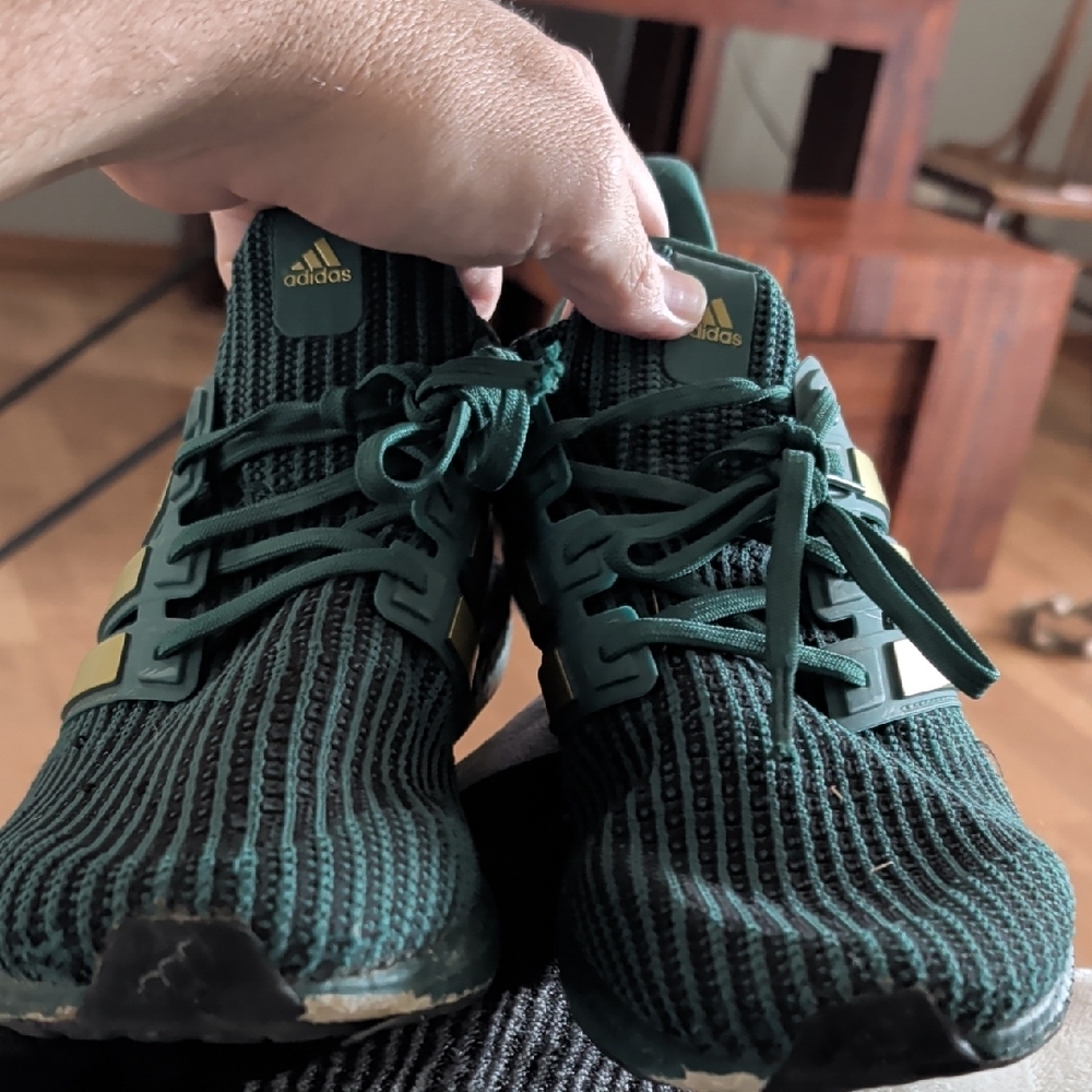 Adidas Men's Dark Green Ultra Boost Sneakers - Picture 2 of 3